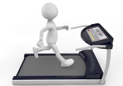 Running on a treadmill Stock Illustration