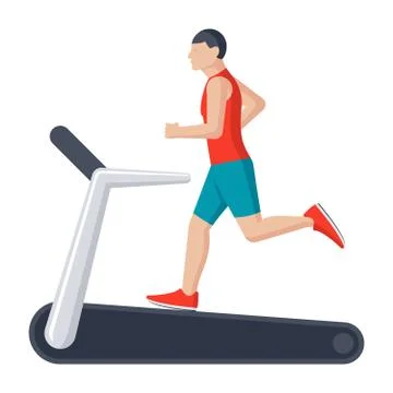 Running on Treadmill Stock Illustration