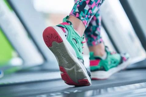 Running on the treadmill Stock Photos