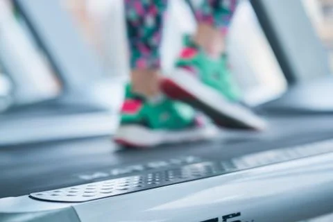 Running on the treadmill Stock Photos