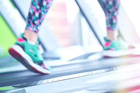 Running on the treadmill Stock Photos
