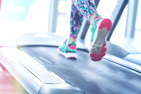 Running on the treadmill Foto stock