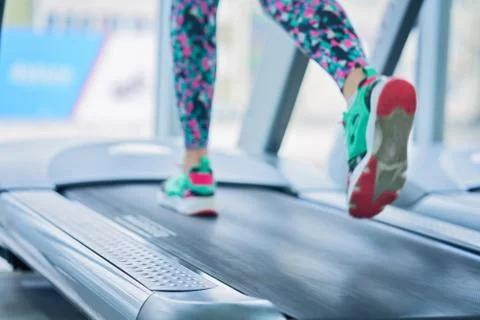 Running on the treadmill Stock Photos