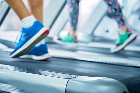 Running on the treadmill Stock Photos