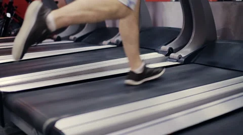 Running on a treadmill slow motion Stock Footage 58291623