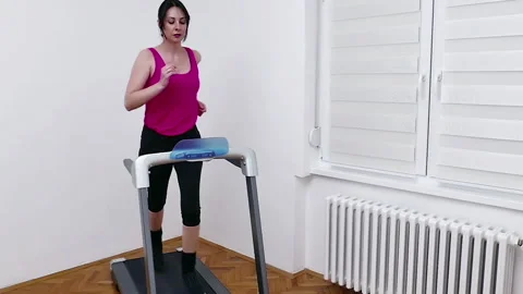 Running on a Treadmill in Slow Motion Stock Footage 262522450