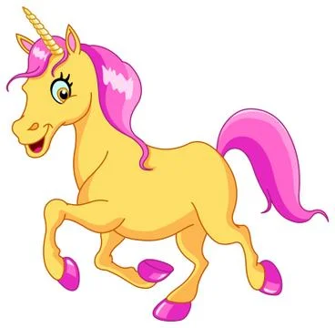 Running unicorn Stock Illustration