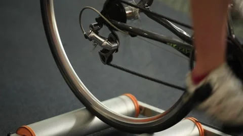 Running on velosimulator Stock Footage 45187380