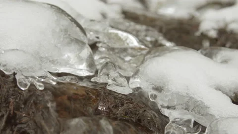 Running water brook winter exteme close-up 스톡 동영상 85982144