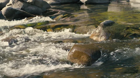 Running water, flowing down a gentle stream Stock Footage 63015258