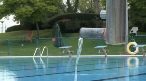 Running water at a pool Stock Footage 34601062