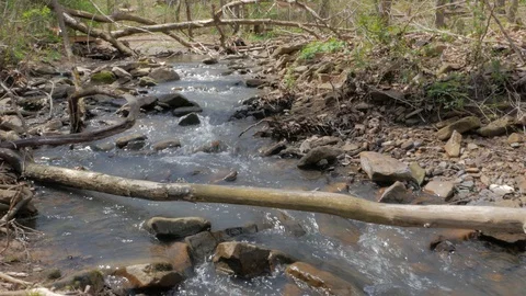 Running Water in a River Stock Footage 127949754