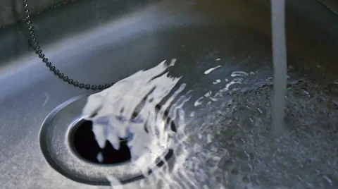 Running water in sink Stock Footage 42367703