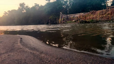 Running water in a stream Stock Footage 116731795
