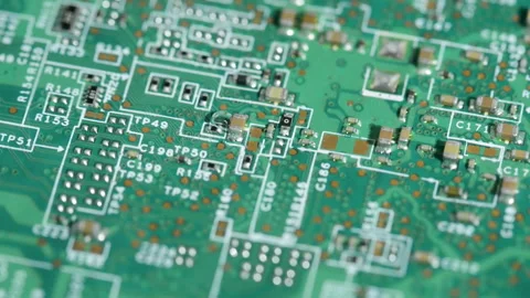 Running water through Printed circuit board. Stock Footage 221044896