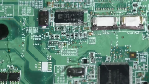 Running water through Printed circuit board. Stock Footage 221065722