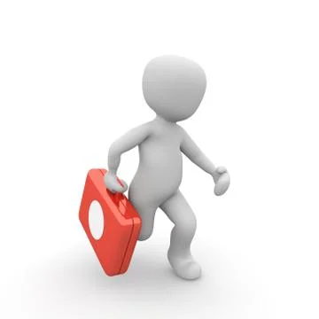 Running white with aid case Stock Illustration