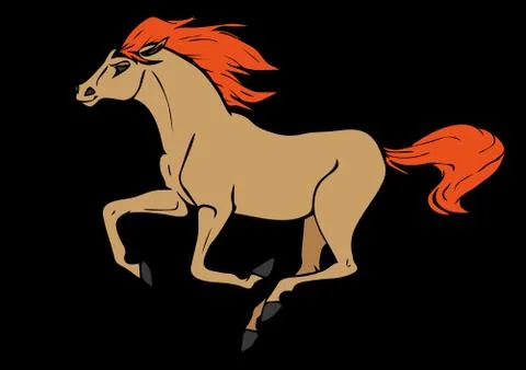 Running wild horse in vector Stock Illustration