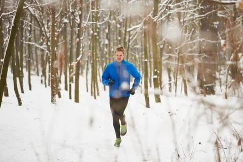 Running in winter Foto stock