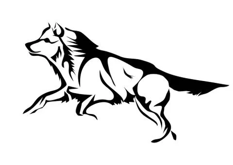 Running wolf Stock Illustration