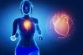 Running woman focused on heart Illustration