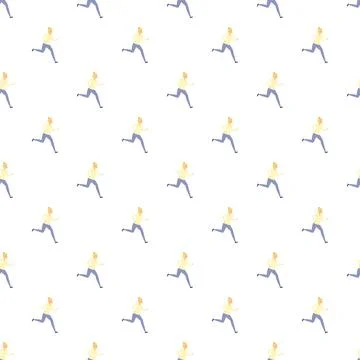 Running woman repeating pattern for active lifestyle Stock Illustration