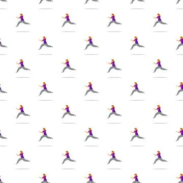 Running woman repeating pattern for active lifestyle イラスト素材