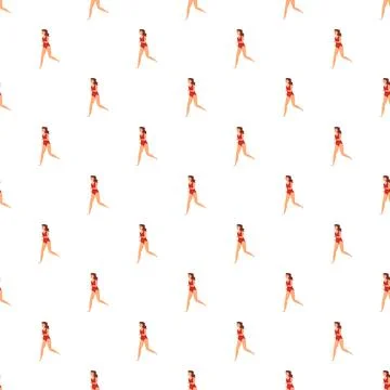 Running woman repeating pattern on white background 스톡 일러스트