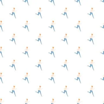 Running woman seamless pattern for active lifestyle Stock Illustration
