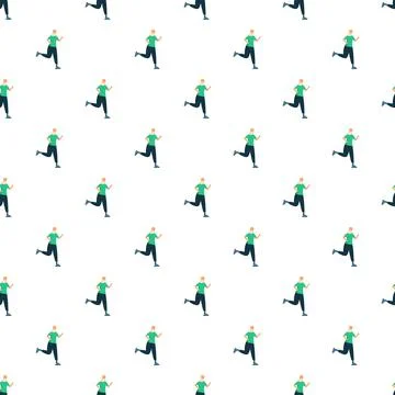 Running woman seamless pattern for active healthy lifestyle background Illustrazione stock