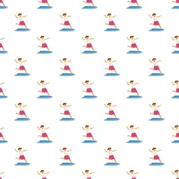 Running woman seamless pattern background イラスト素材