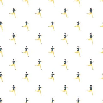 Running woman seamless pattern for textile design Stock Illustration