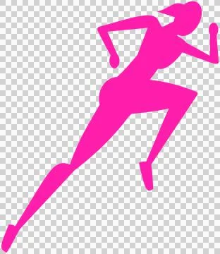 Running woman sil 1 Stock Illustration