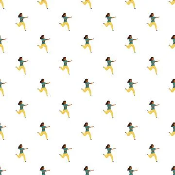 Running woman vector pattern illustrating movement and activity 库存插图