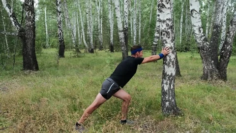 Running in the woods Video stock 248162091