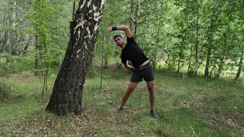 Running in the woods Stock Footage 248162112