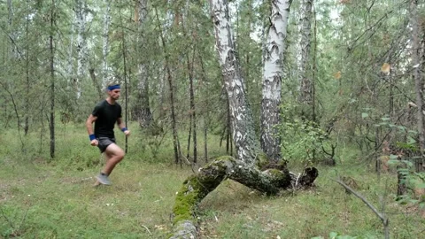 Running in the woods Stock Footage 248162294