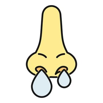 Runny nose suffering from cold and flu allergy 스톡 일러스트
