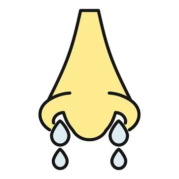 Runny nose suffering from cold or allergy icon Stock Illustration