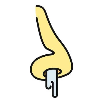 Runny nose suffering from cold or allergy Stock Illustration