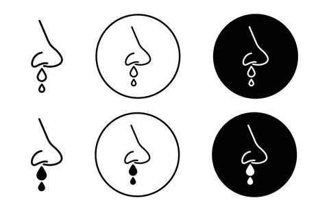 Runny nose vector icon mark set symbol for web application Stock Illustration