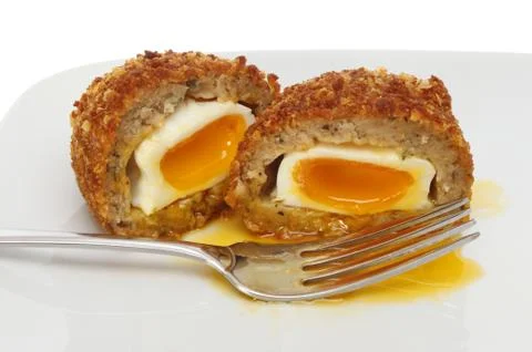 Runny Scotch egg Stock Photos