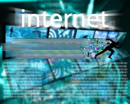 Runs through the internet イラスト素材