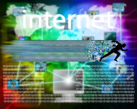 Runs through the internet Stock Illustration