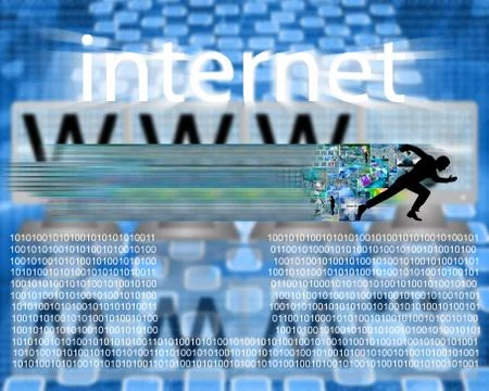 Runs through the internet Stockillustratie