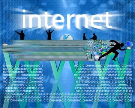 Runs through the internet 스톡 일러스트