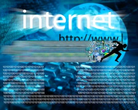 Runs through the internet イラスト素材