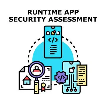 Runtime app security assessment analyzing mobile software quality Stock Illustration