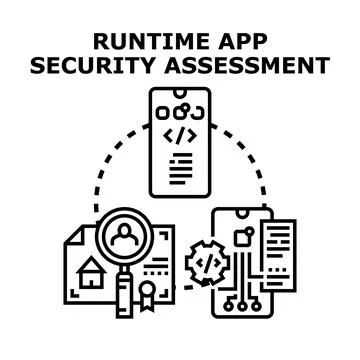 Runtime app security assessment analyzing mobile software quality イラスト素材