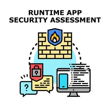 Runtime application security assessment concept illustration Illustrazione stock